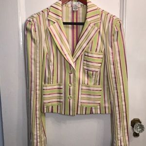 Dvf Pastel Stripe Blazer, Size 10 - image 1